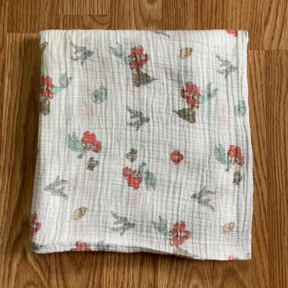Aden & Anais Disney Baby Ariel Little Mermaid Cotton Swaddle Blanket 38 x 41